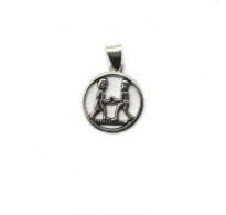 PE001390 Genuine sterling silver pendant charm solid hallmarked 925 zodiac sign Gemini